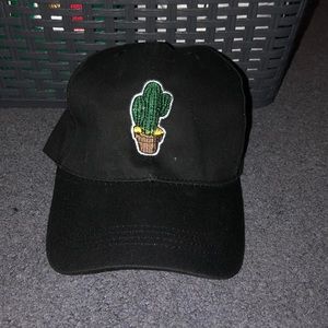 Black cactus hat with adjustable straps